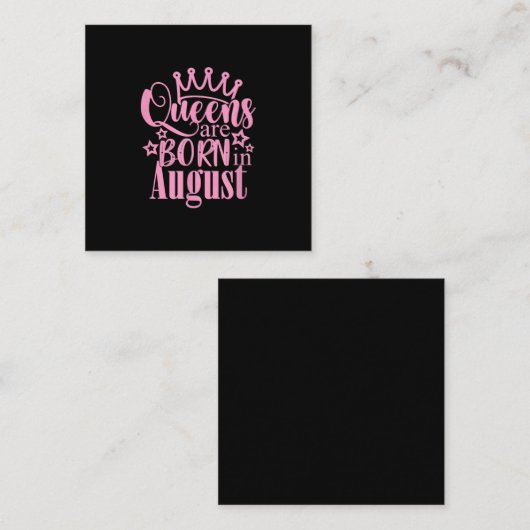 Queens wordt geboren in augustus 2010. vierkante visitekaartje (Voorkant / Achterkant)