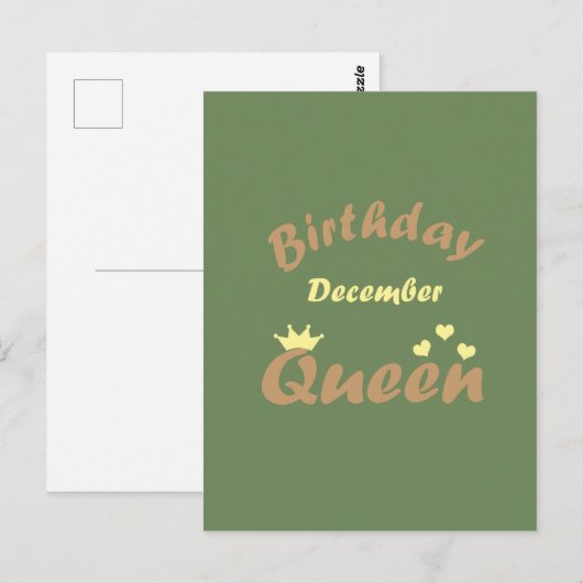 Queens wordt geboren in december briefkaart (Voorkant / Achterkant)