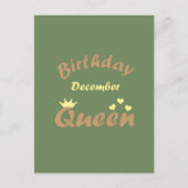 Queens wordt geboren in december briefkaart (Voorkant)