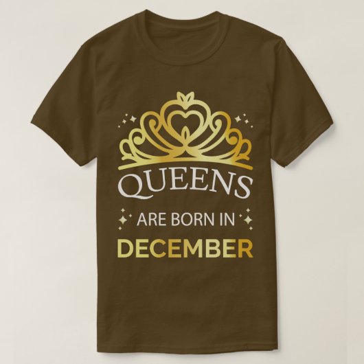 Queens wordt geboren in december I T-shirt (Design voorkant)