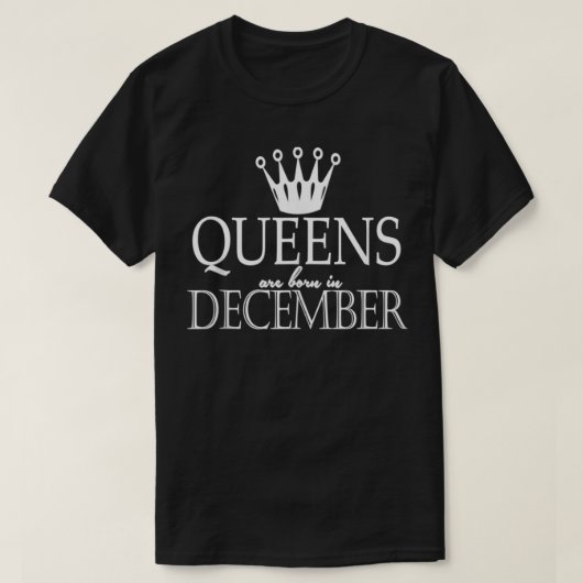 Queens wordt geboren in december t-shirt (Design voorkant)