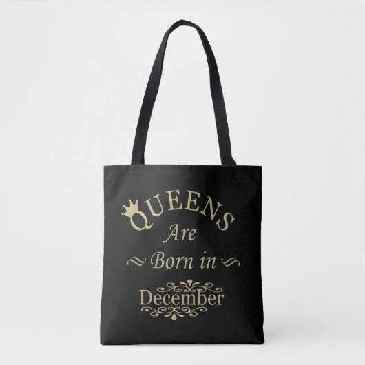 Queens wordt geboren in december tote bag (Voorkant)