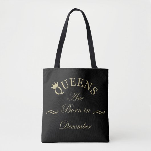 Queens wordt geboren in december tote bag (Voorkant)
