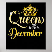Queens wordt geboren in december Vrouwelijke dag Poster (Voorkant)