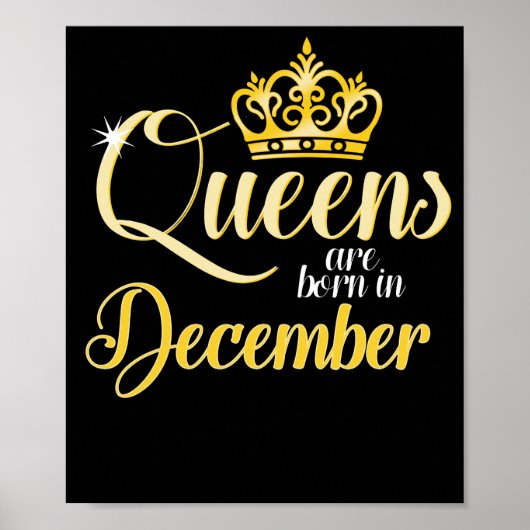 Queens wordt geboren in december Vrouwelijke dag Poster (Voorkant)