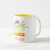 Queens wordt geboren in januari 2010. tweekleurige koffiemok (Voorkant rechts)
