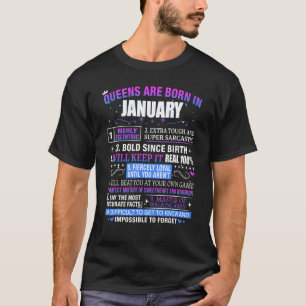 Queens wordt geboren in januari, gelukkig op mijn t-shirt