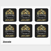 Queens wordt geboren in januari I Vierkante Sticker (Vel)
