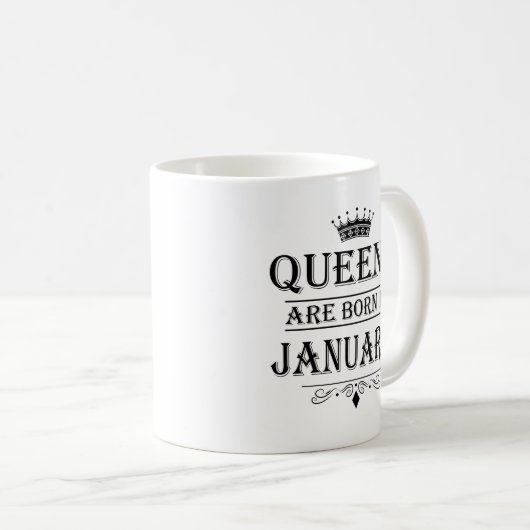 Queens wordt geboren in januari Mok (Voorkant rechts)