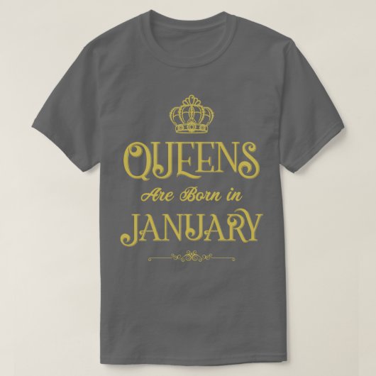 Queens wordt geboren in januari t-shirt (Design voorkant)