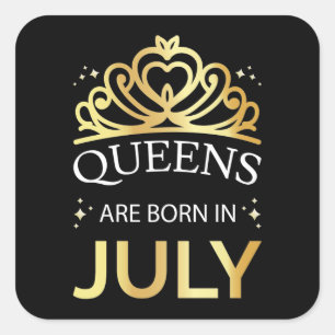 Queens wordt geboren in juli I Vierkante Sticker
