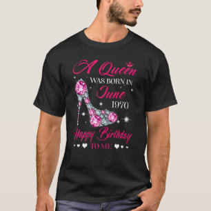 Queens wordt geboren in juni 1970 52e verjaardag v t-shirt