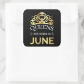 Queens wordt geboren in juni I Vierkante Sticker (Tas)