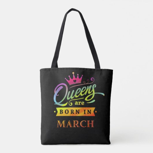 Queens wordt geboren in maart Birthday Gift Tote Bag (Achterkant)