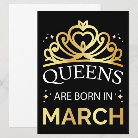 Queens wordt geboren in maart I Kaart (Voorkant / Achterkant)
