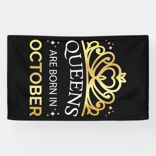 Queens wordt geboren in oktober I Spandoek (Horizontaal)