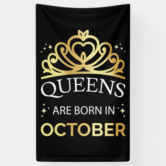 Queens wordt geboren in oktober I Spandoek (Verticaal)