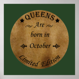 Queens wordt geboren in oktober poster
