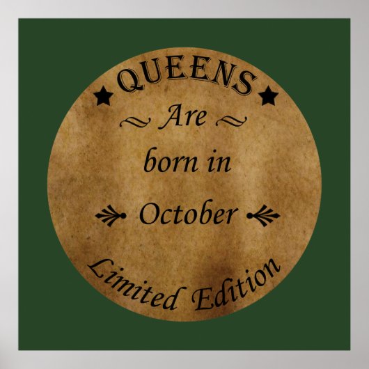 Queens wordt geboren in oktober poster (Voorkant)