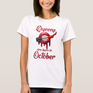 Queens wordt geboren in oktober t-shirt
