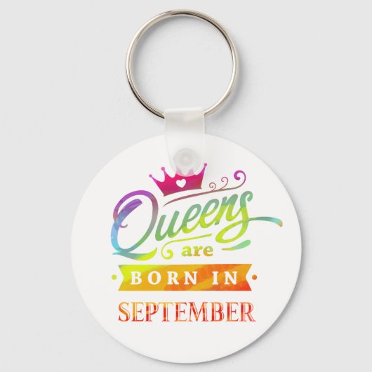 Queens wordt geboren in september Birthday Gift Sleutelhanger (Voorkant)