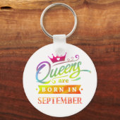 Queens wordt geboren in september Birthday Gift Sleutelhanger (Voorkant)