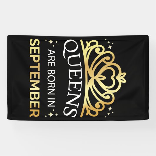 Queens wordt geboren in september I Spandoek (Horizontaal)