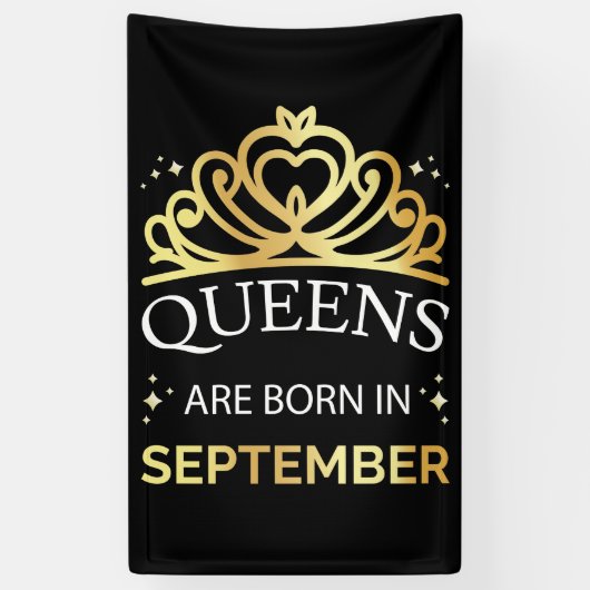 Queens wordt geboren in september I Spandoek (Verticaal)