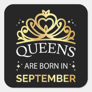 Queens wordt geboren in september I Vierkante Sticker