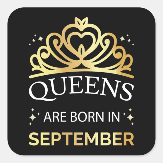 Queens wordt geboren in september I Vierkante Sticker (Voorkant)