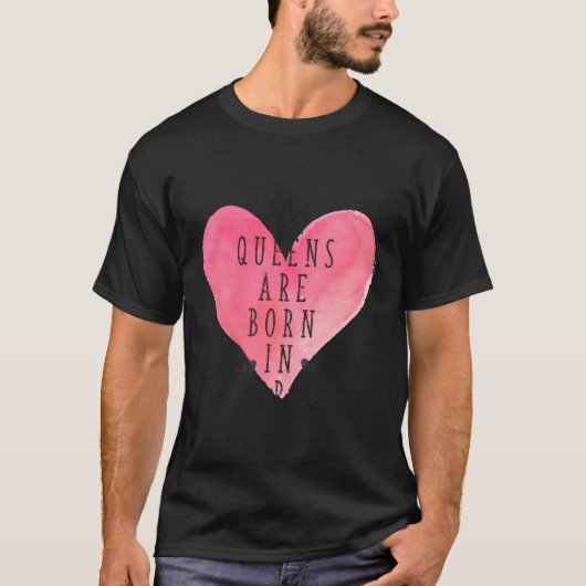 Queens wordt in april geboren t-shirt (Voorkant)