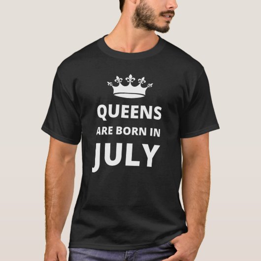 Queens wordt in juli geboren t-shirt (Voorkant)