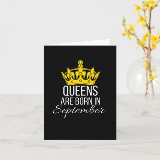 Queens wordt in september geboren kaart (Gele Bloem)