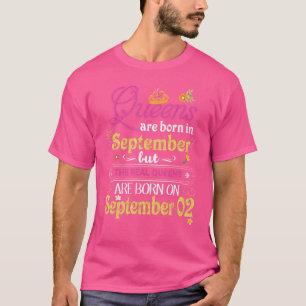 Queens wordt in september geboren, maar het onroer t-shirt