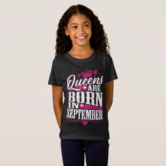 Queens wordt in september geboren t-shirt (Voorkant volledig)