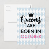 Queens zijn geboren in - Aangepaste maand en kleur Briefkaart (Voorkant / Achterkant)