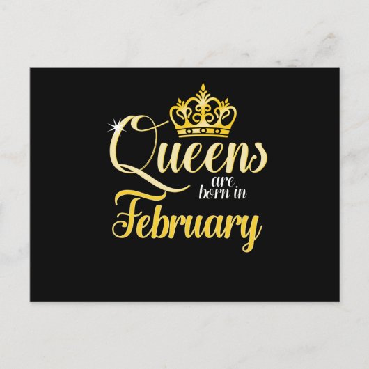 Queens zijn geboren in februari Vrouwen Meisje Ver Feestdagenkaart (Voorkant)