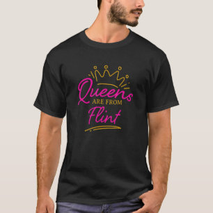 Queens zijn van Flint Resident Michigan Local Mi G T-shirt