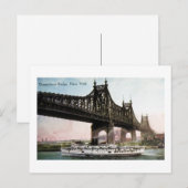 Queensboro Bridge naar New York City Briefkaart (Voorkant / Achterkant)