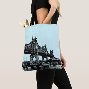 Queensboro Bridge Nautical Ocean Beach Tote Bag