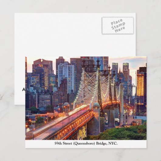 Queensboro Bridge, New York Briefkaart (Voorkant / Achterkant)
