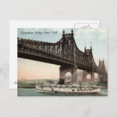 Queensboro Bridge, New York City 1915  Briefkaart (Voorkant / Achterkant)