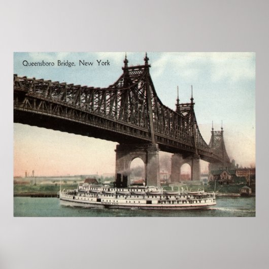 Queensboro Bridge, New York City 1915 Poster (Voorkant)