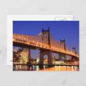 Queensboro-brug en de oostrivier briefkaart (Voorkant / Achterkant)