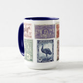 Queensland, Australië, mok  postzegels (Voorkant links)