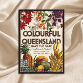 Queensland Bruiloft Reizen Poster Stijl QR Code Save The Date