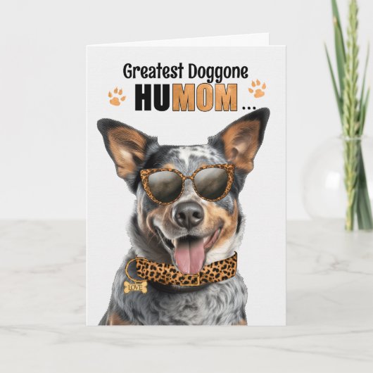 Queensland Heeler Dog Greatest HuMOM Moederdag Feestdagen Kaart (Voorkant)