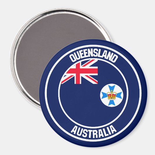 Queensland Round Emblem Magneet (Voorkant / Achterkant)
