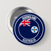 Queensland Round Emblem Ronde Button 7,6 Cm (Voorkant /achterkant)