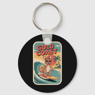 Queensland strand sfeer retro zonsondergang en ple sleutelhanger